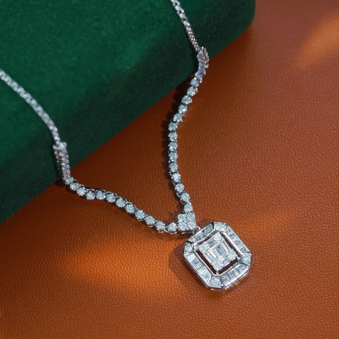14k Gold 1.30 Ct Natural H Diamond Necklace - 4