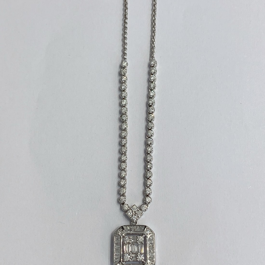 14k Gold 1.30 Ct Natural H Diamond Necklace - 6