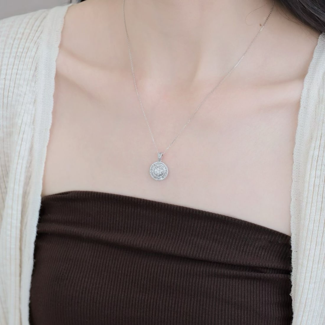 14k Gold 0.8 Ct Natural H Diamond Pendant( Without Chain ) - 5