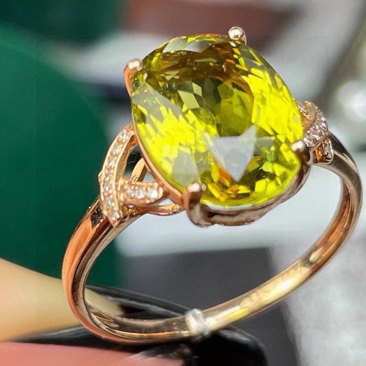 14k Gold 5.65 Ct Natural Tourmaline & Diamond Ring - 5
