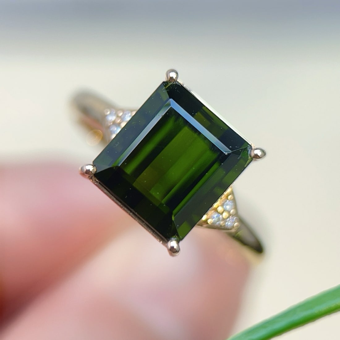 14k Gold 4.08 Ctw Natural Tourmaline & Diamond Ring - 4