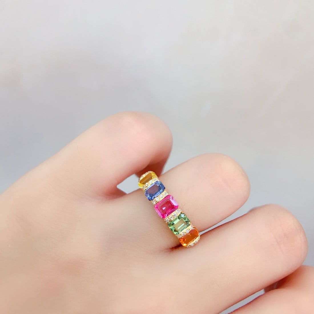 14k Gold 2.75 Ct Natural Sapphire & Diamond Ring - 6
