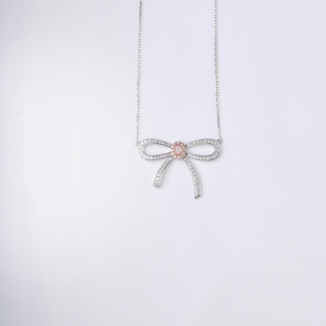 14k Gold 0.45 Ct Natural Color Diamond Necklace - 5