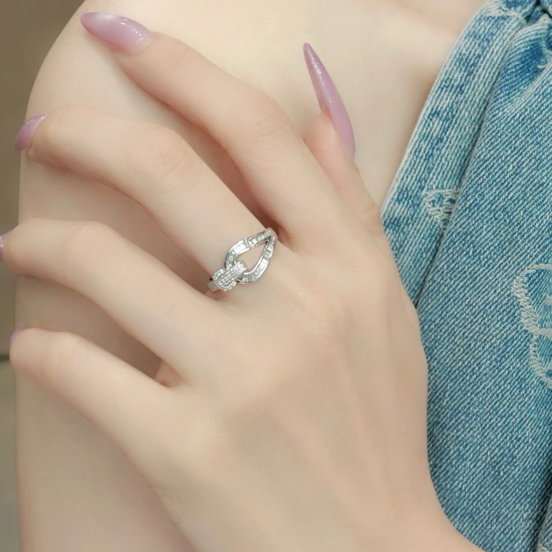 14k Gold 0.5 Ct Natural H Diamond Ring - 5