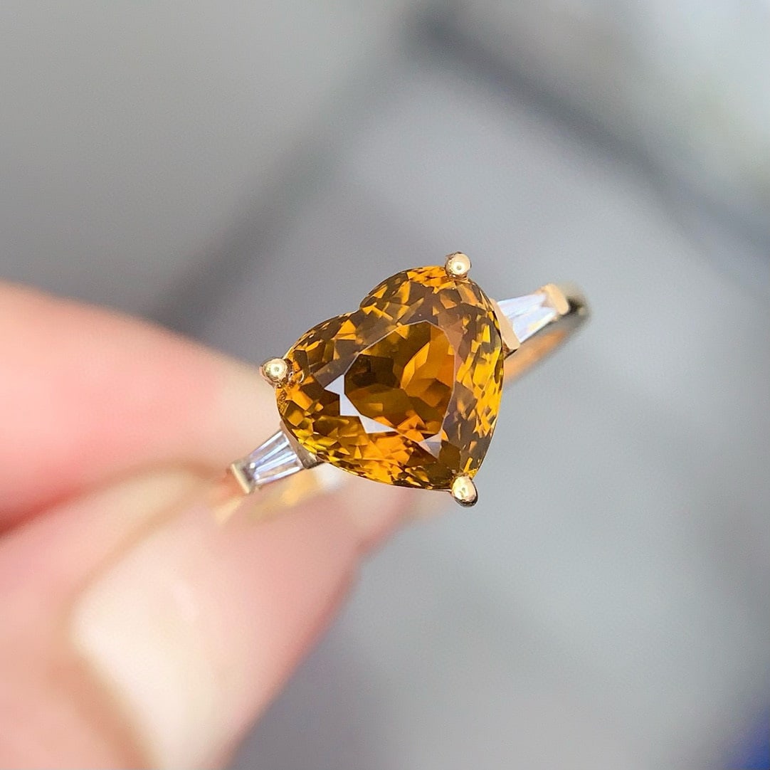 14k Gold 3.5 Ct Natural Tourmaline & Diamond Ring - 2