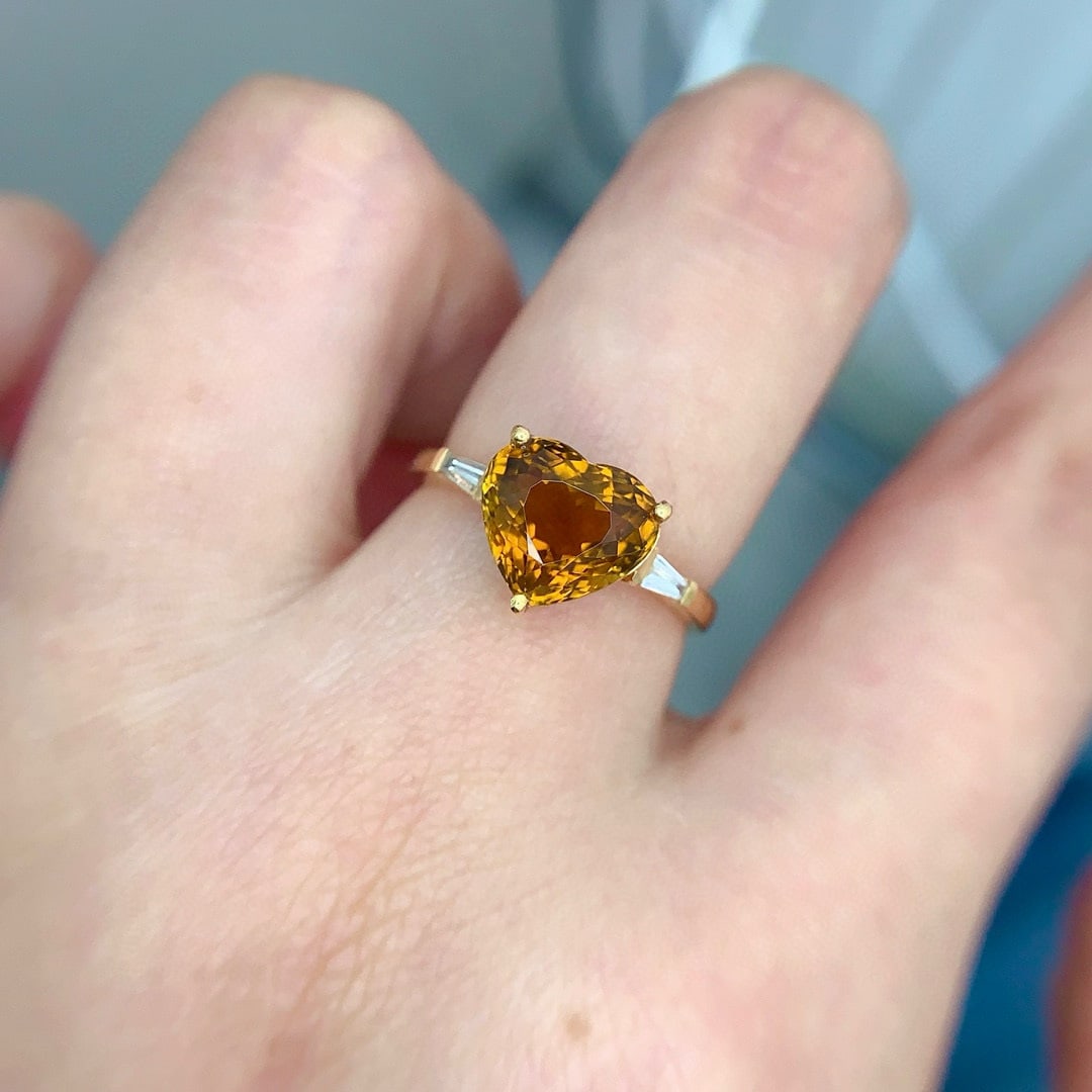 14k Gold 3.5 Ct Natural Tourmaline & Diamond Ring - 4