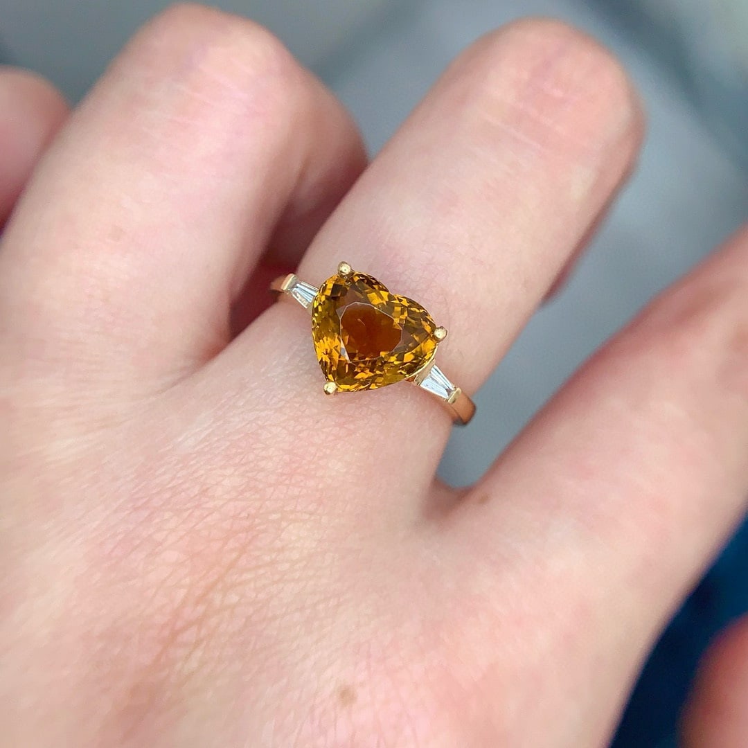 14k Gold 3.5 Ct Natural Tourmaline & Diamond Ring - 5