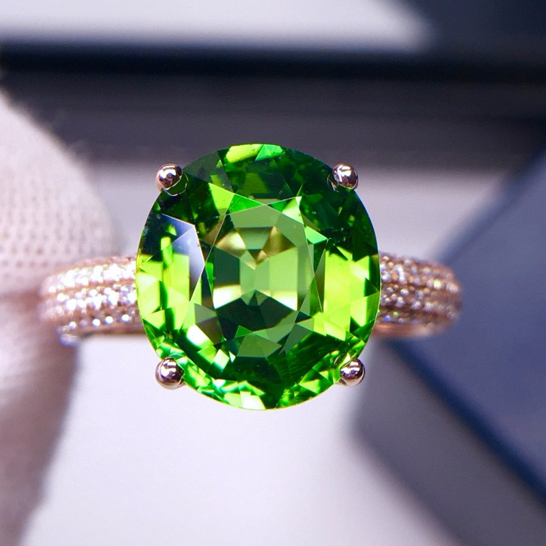 14k Gold 4.21 Ct Natural Tourmaline & Diamond Ring - 2