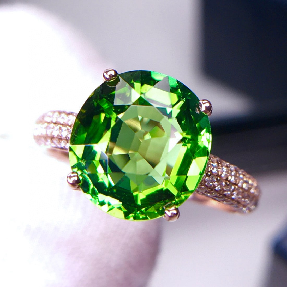 14k Gold 4.21 Ct Natural Tourmaline & Diamond Ring - 3
