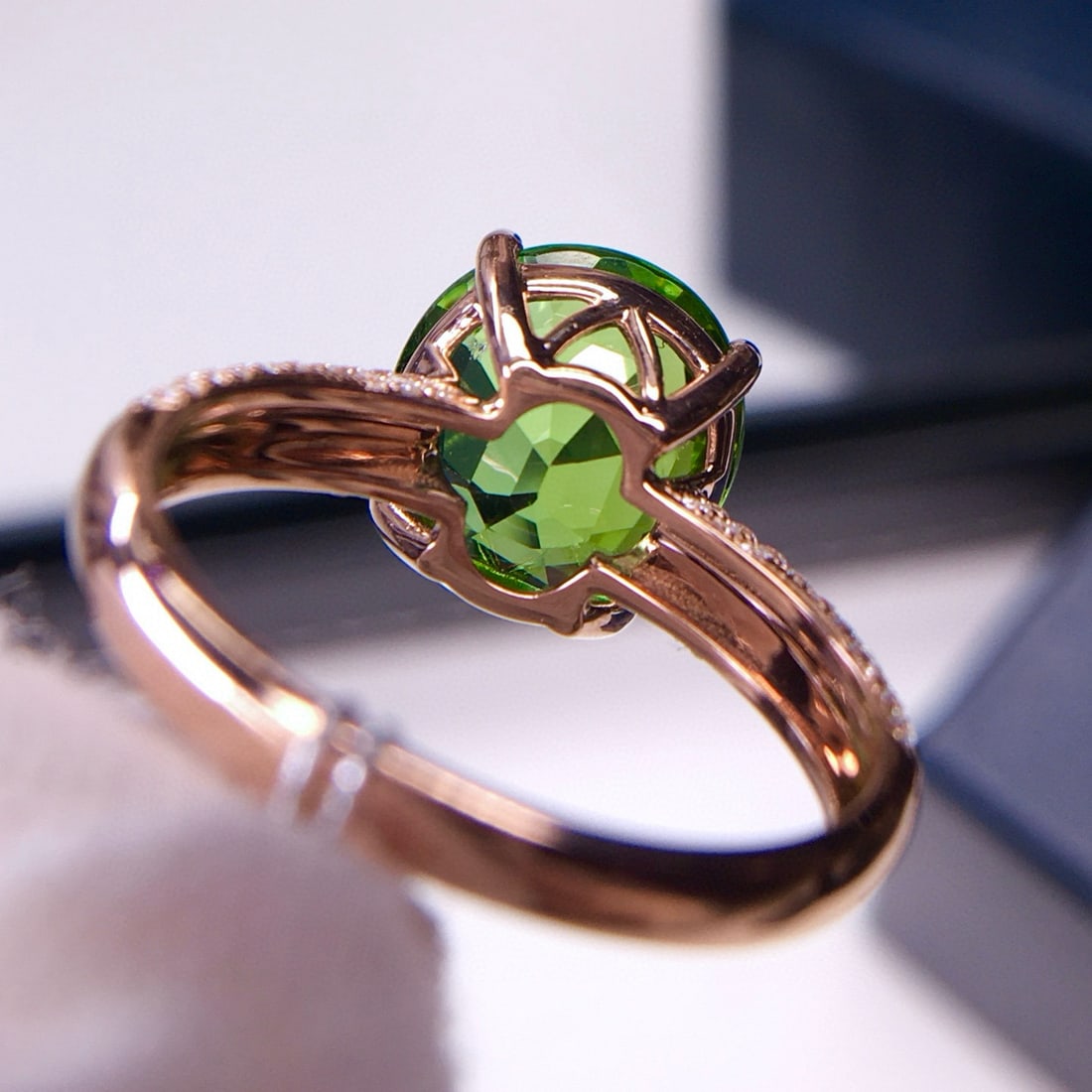 14k Gold 4.21 Ct Natural Tourmaline & Diamond Ring - 4