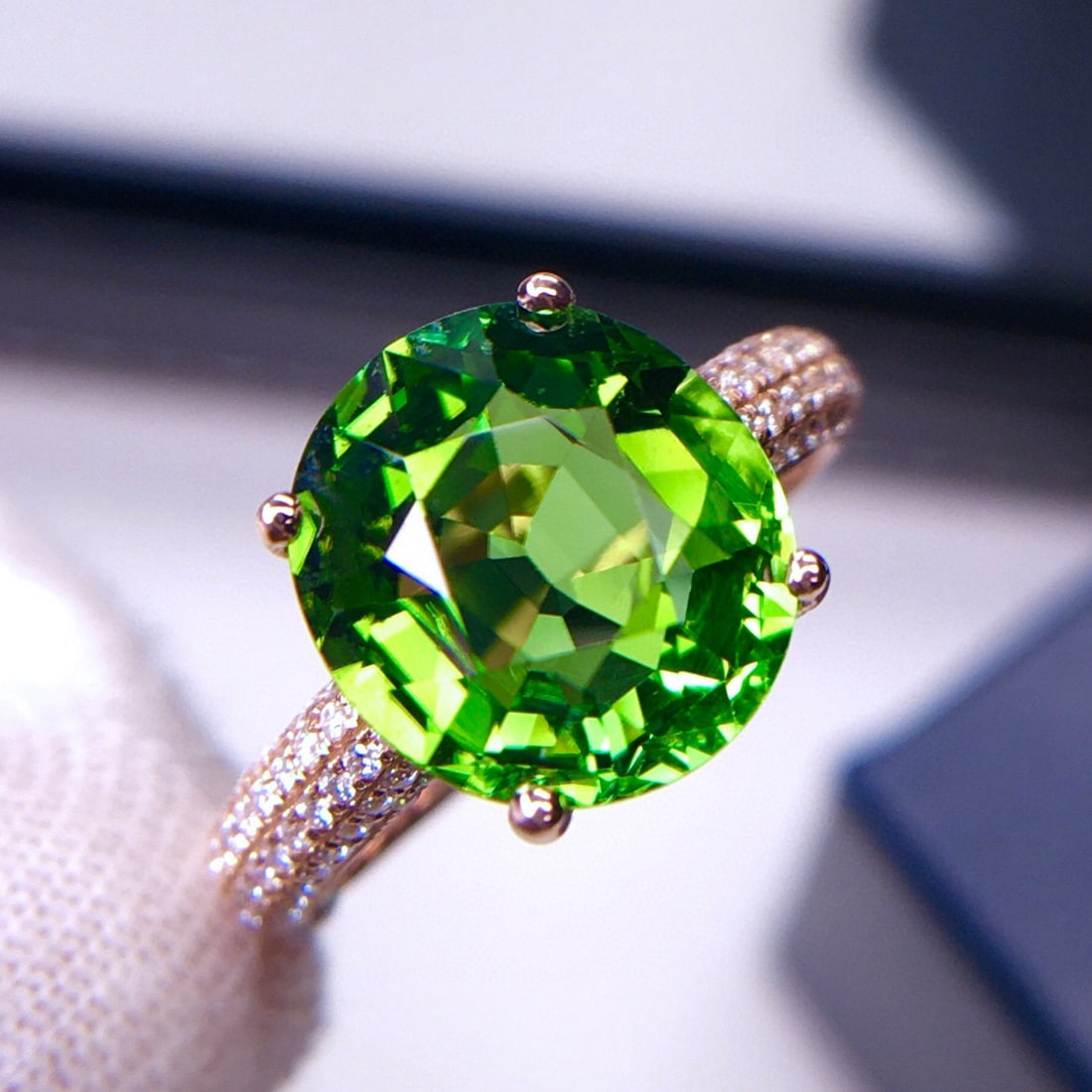 14k Gold 4.21 Ct Natural Tourmaline & Diamond Ring - 6
