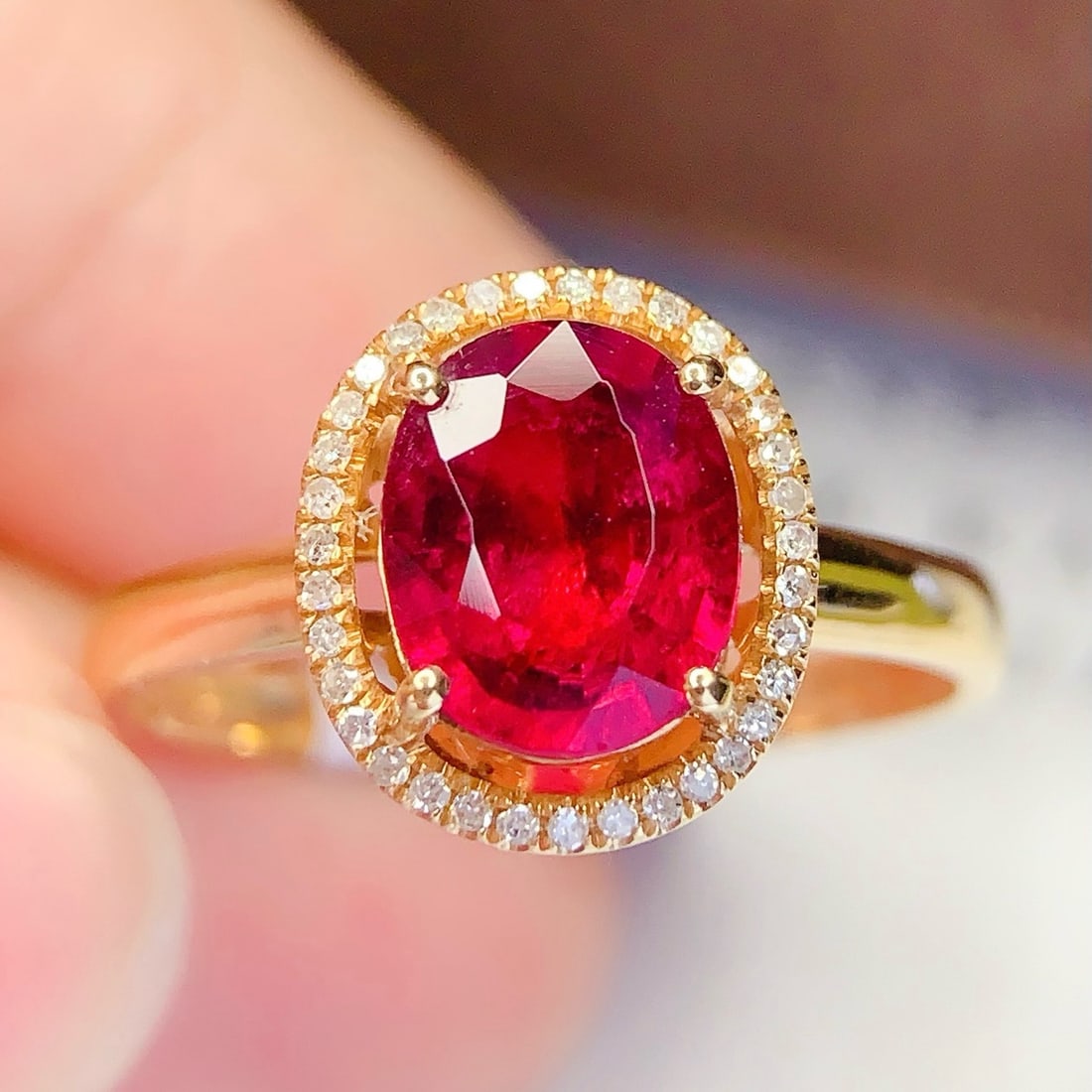 14k Gold 2.2 Ct Natural Tourmaline & Diamond Ring - 5