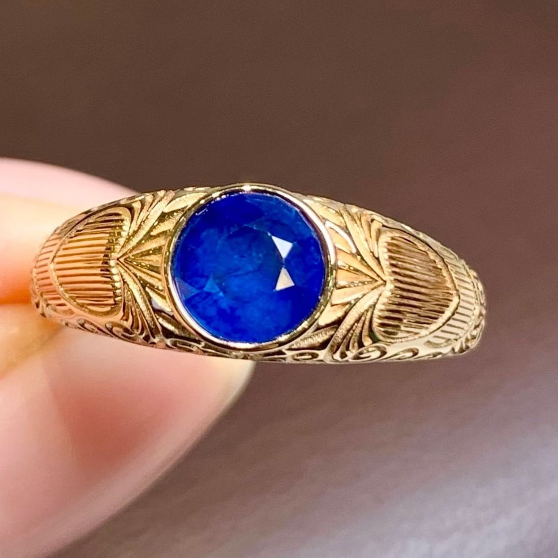 14k Gold 1.22 Ct Natural Sapphire Ring - 2