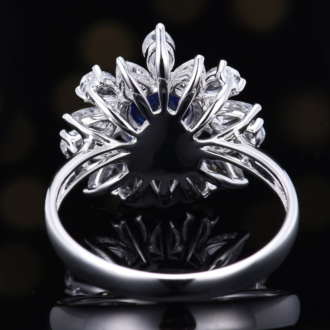 14k Gold 0.65 Ctw Natural Sapphire & Diamond Ring - 7