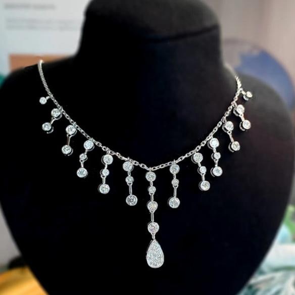 14k Gold 2.05 Ct Natural H Diamond Necklace: Ref:231189012 // gold content:14k gold // main gemstone:diamond // shape:round // carat weight:2. 05ct // clarity grade:vs-si // color:h // treatment:natural // cut grade:g // Condition: New Low