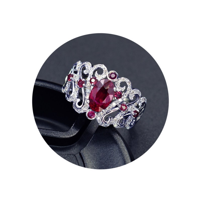 14k Gold 1.23 Ctw Natural Ruby & Ruby Ring - 3