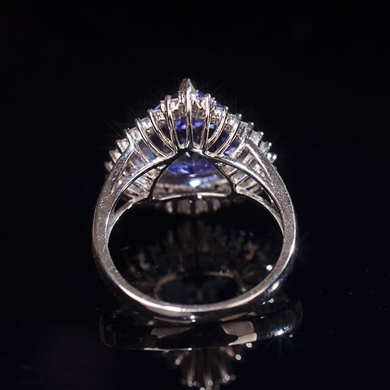 14k Gold 5.58 Ctw Natural Tanzanite & Diamond Ring - 4