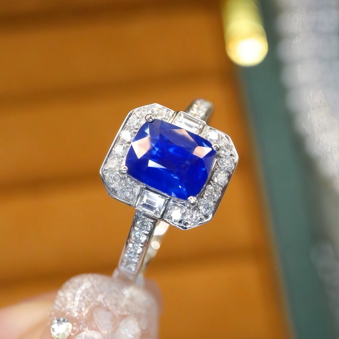 14k Gold 1.43 Ctw Natural Sapphire & Diamond Ring - 3