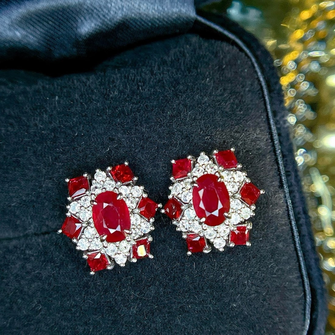 14k Gold 2.65 Ctw Natural Ruby & Sapphire Earrings - 4