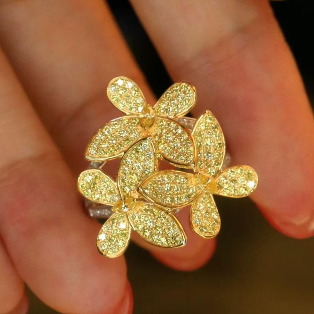 14k Gold 1.2 Ct Natural Color Diamond Ring: Ref:231189096 // gold content:14k gold // ring size:7. 25us // // main gemstone:diamond // shape:multiple // carat weight:1. 2ct // clarity grade:vs-si // color:color // treatment:natural //