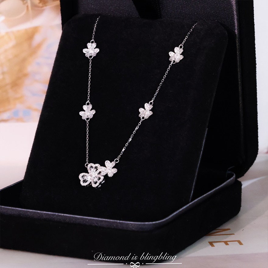 14k Gold 0.43 Ct Natural H Diamond Necklace - 4