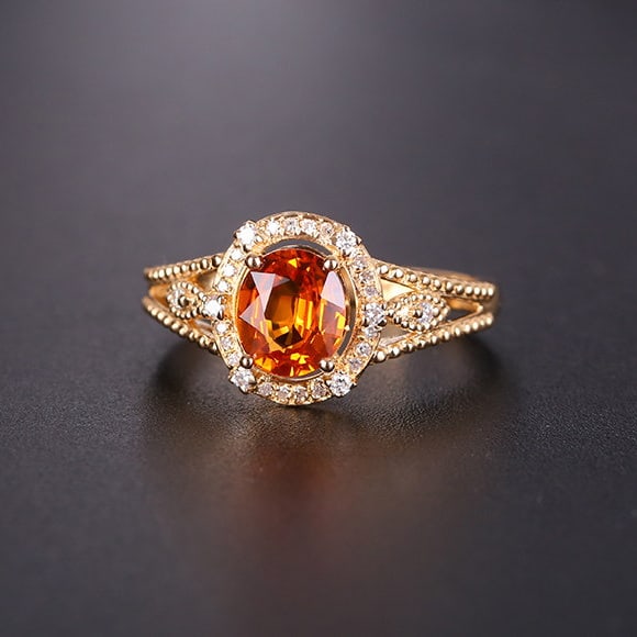 14k Gold 1.19 Ctw Natural Sapphire & Diamond Ring - 3