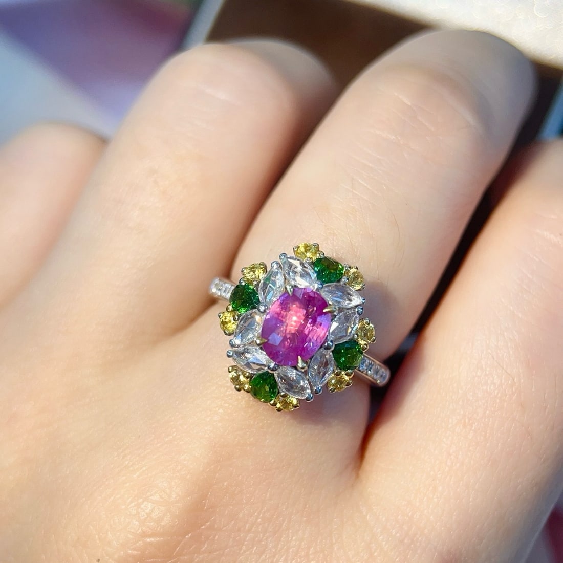 14k Gold 1.88 Ctw Natural Sapphire & Diamond Ring - 4