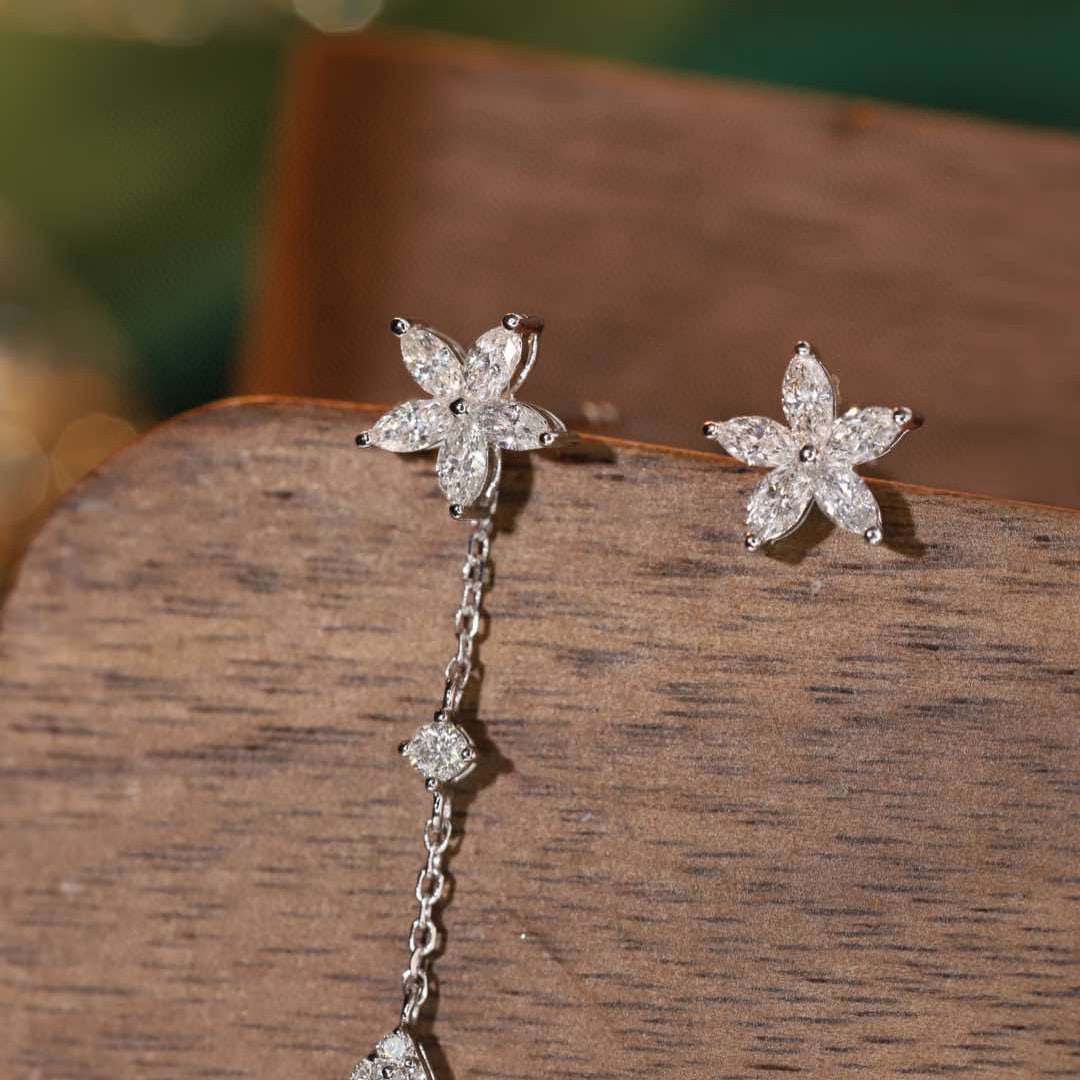 14k Gold 0.6 Ct Natural H Diamond Earrings - 7