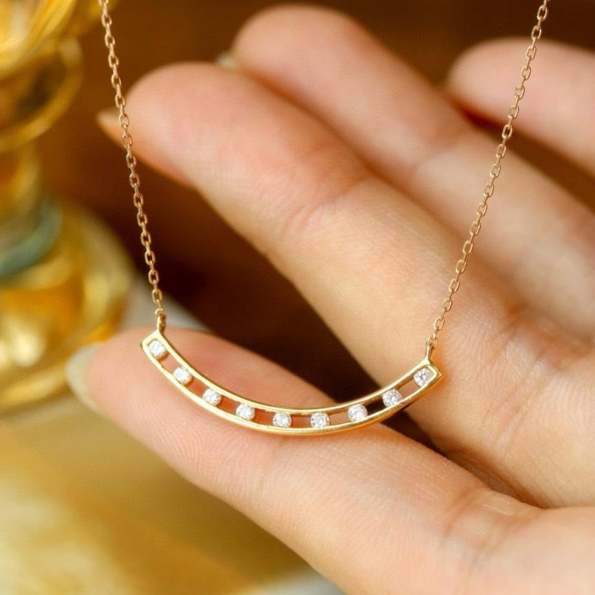 14k Gold 0.20 Ct Natural H Diamond Necklace: Ref:231189150 // gold content:14k gold // main gemstone:diamond // shape:round // carat weight:0. 20ct // clarity grade:vs-si // color:h // treatment:natural // cut grade:g // Condition: New Low