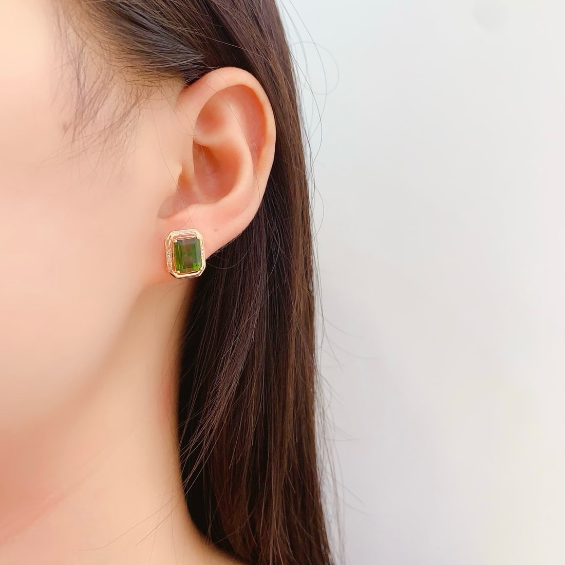 14k Gold 5.3 Ct Natural Tourmaline & Diamond Earrings - 6