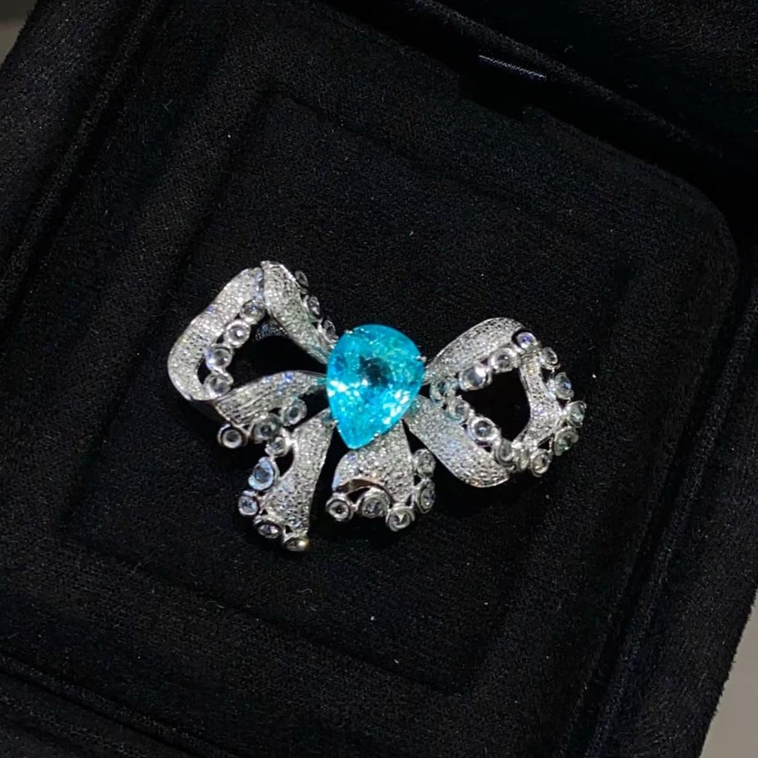 14k Gold 4.42 Ctw Natural Paraiba Tourmaline & Diamond Ring - 4