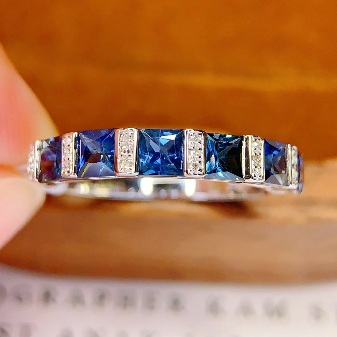 14k Gold 1.5 Ct Natural Sapphire & Diamond Ring - 4