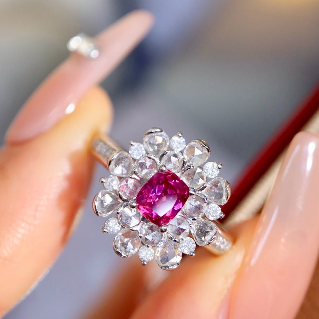 14k Gold 1.22 Ctw Natural Ruby & Diamond Ring - 6