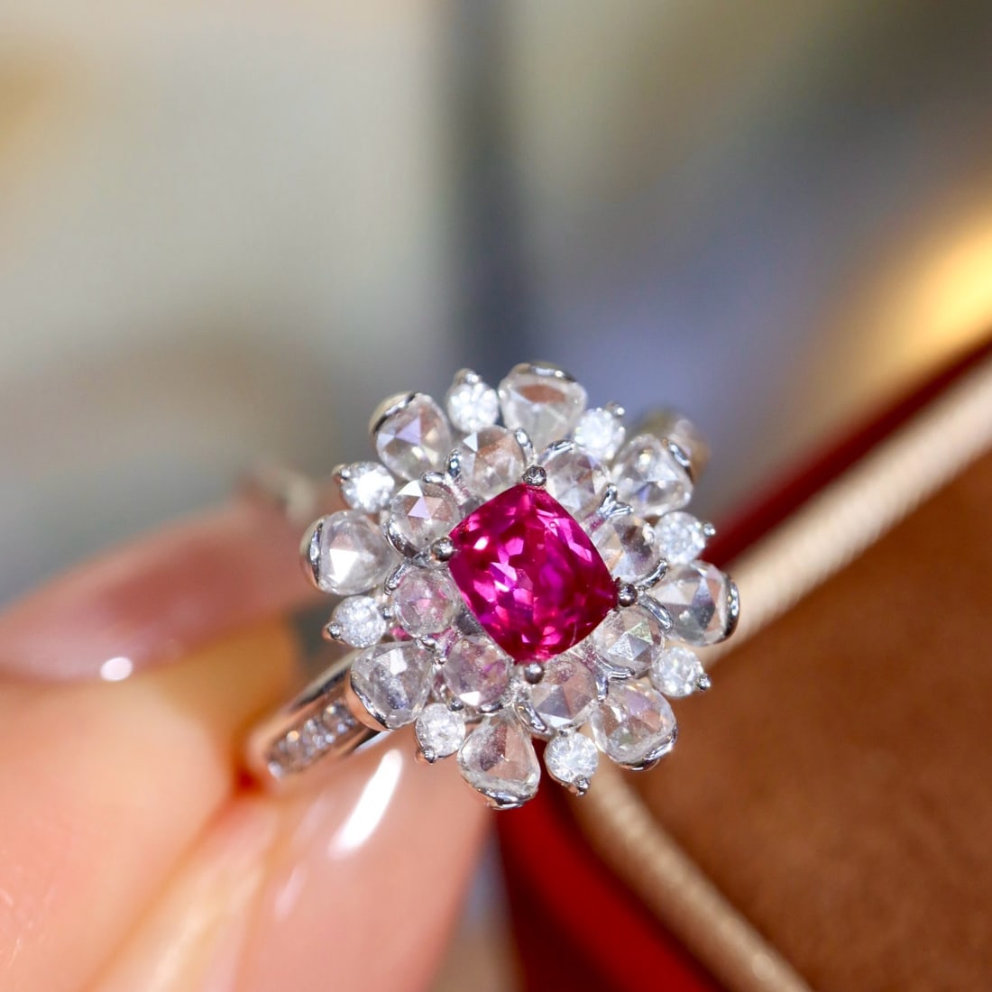 14k Gold 1.22 Ctw Natural Ruby & Diamond Ring - 7
