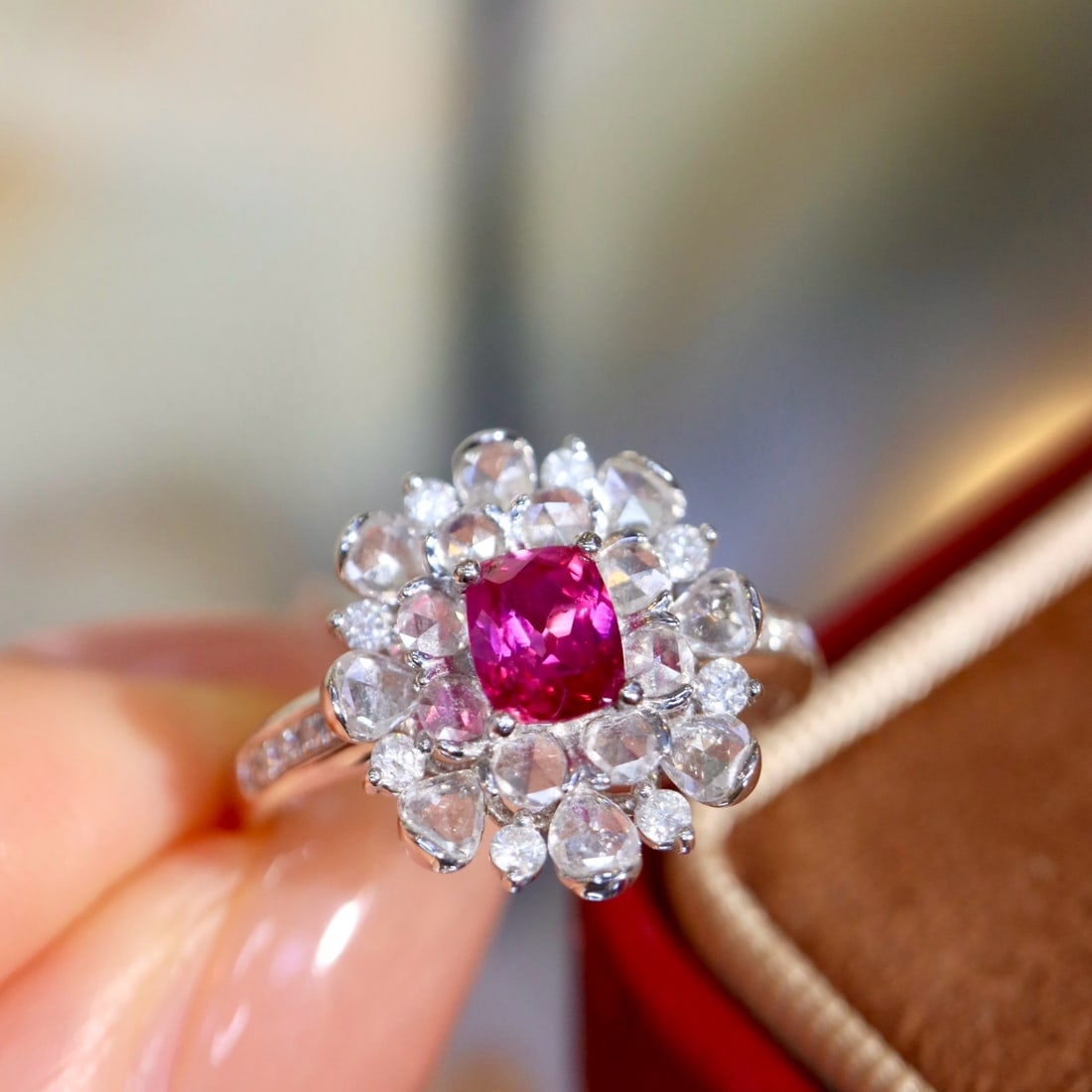 14k Gold 1.22 Ctw Natural Ruby & Diamond Ring - 8