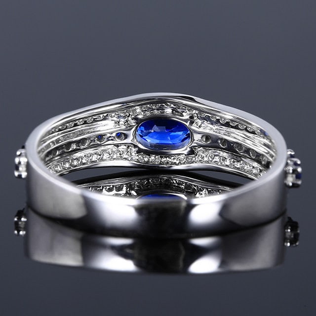 14k Gold 0.59 Ctw Natural Sapphire & Sapphire Ring - 4