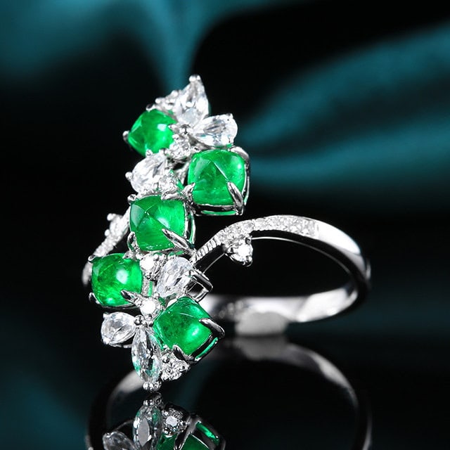 14k Gold 1.53 Ctw Natural Emerald & Diamond Ring - 3