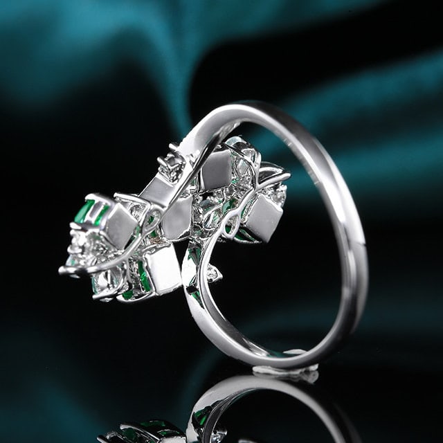 14k Gold 1.53 Ctw Natural Emerald & Diamond Ring - 4