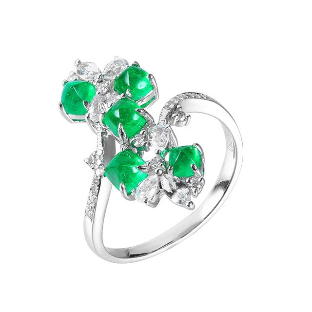 14k Gold 1.53 Ctw Natural Emerald & Diamond Ring - 5