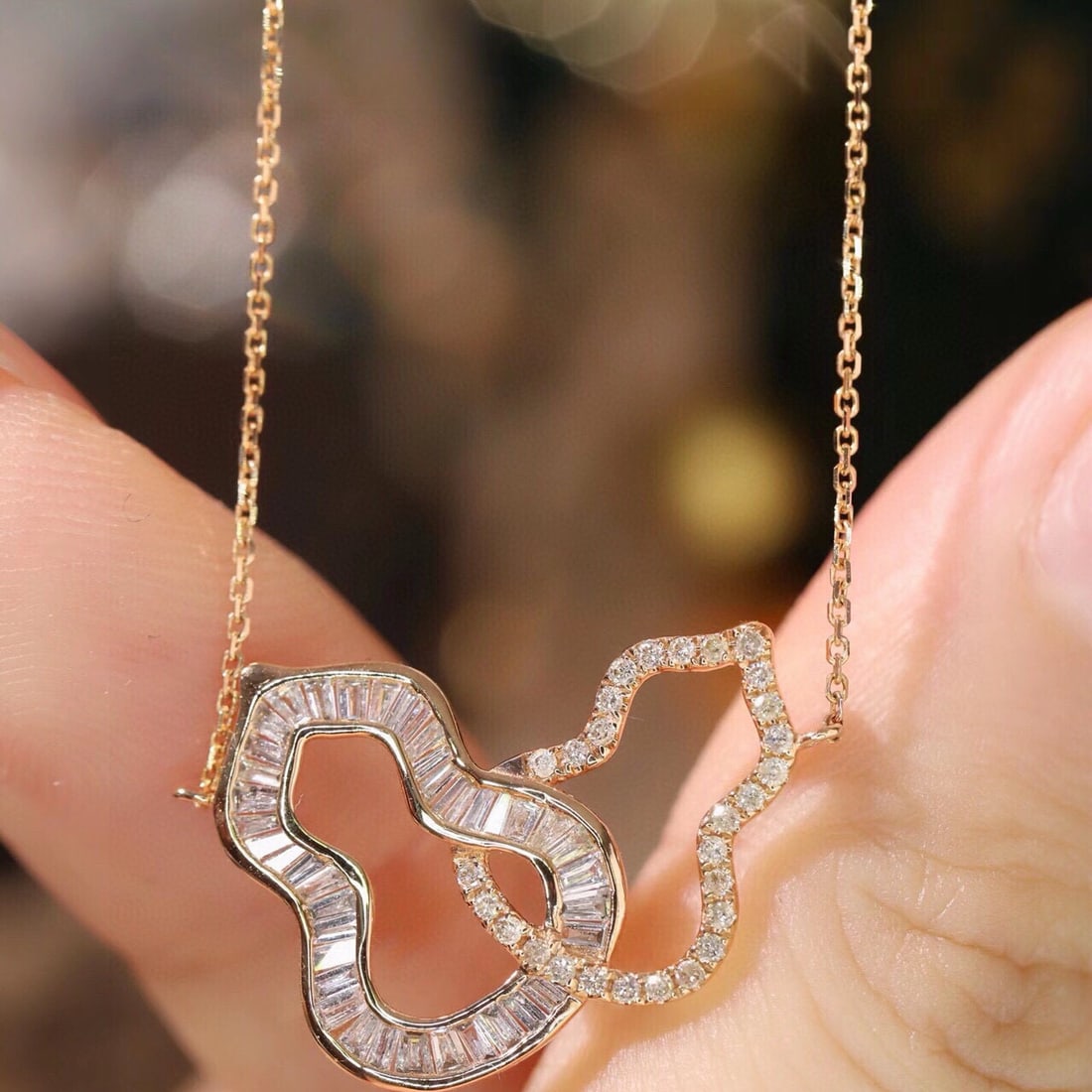 14k Gold 0.55 Ct Natural H Diamond Necklace - 6