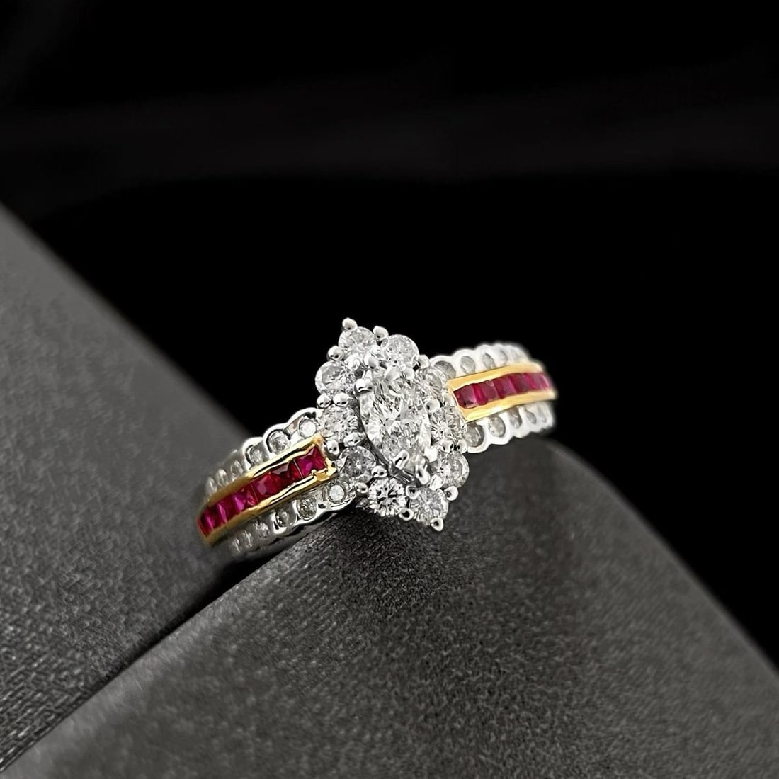 14k Gold 0.25 Ct Natural H Diamond Ring: Ref:231189199 // gold content:14k gold // ring size:7. 25us // // main gemstone:diamond // shape:marquise // carat weight:0. 25ct // clarity grade:vs-si // color:h // treatment:natural // // adjacent