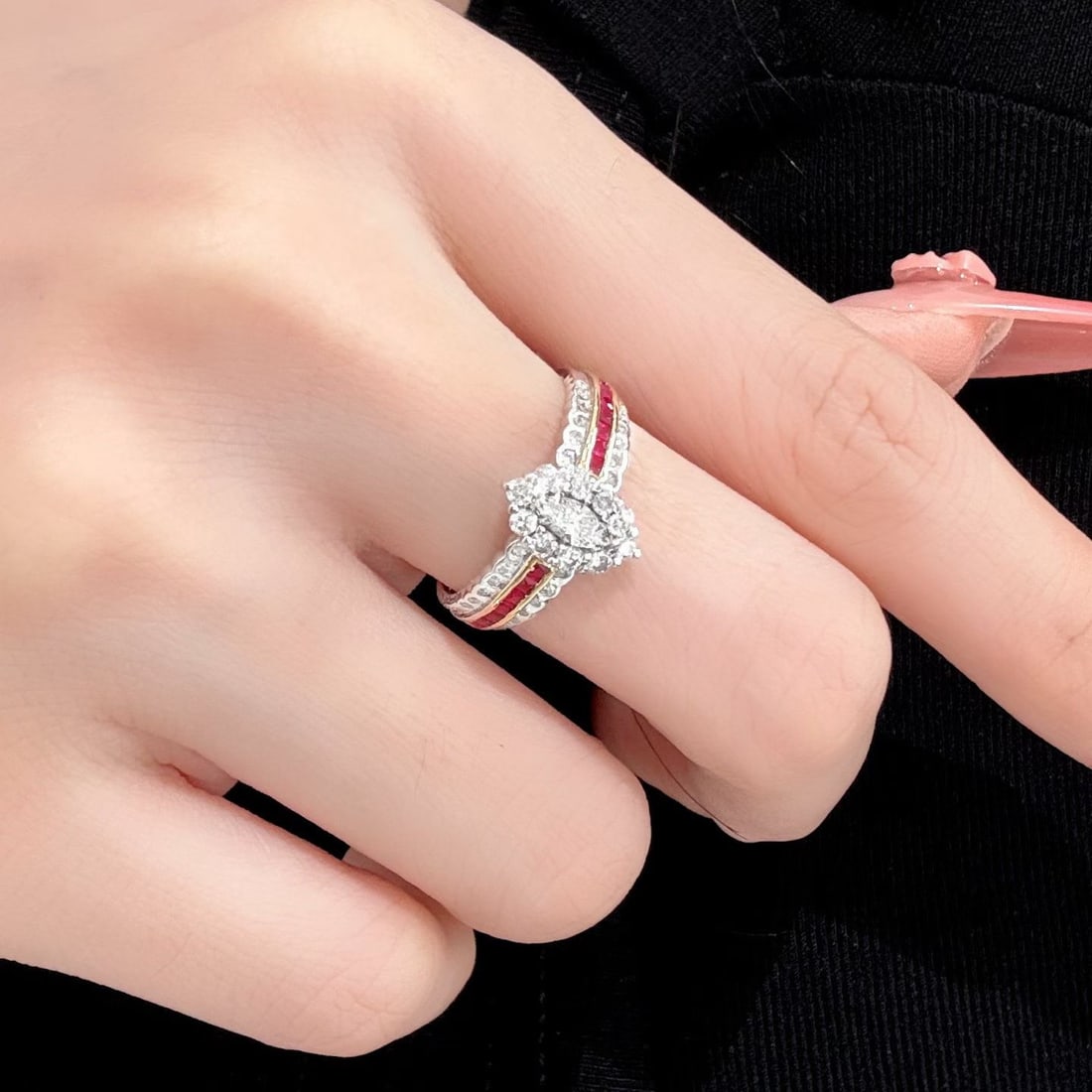 14k Gold 0.25 Ct Natural H Diamond Ring - 4