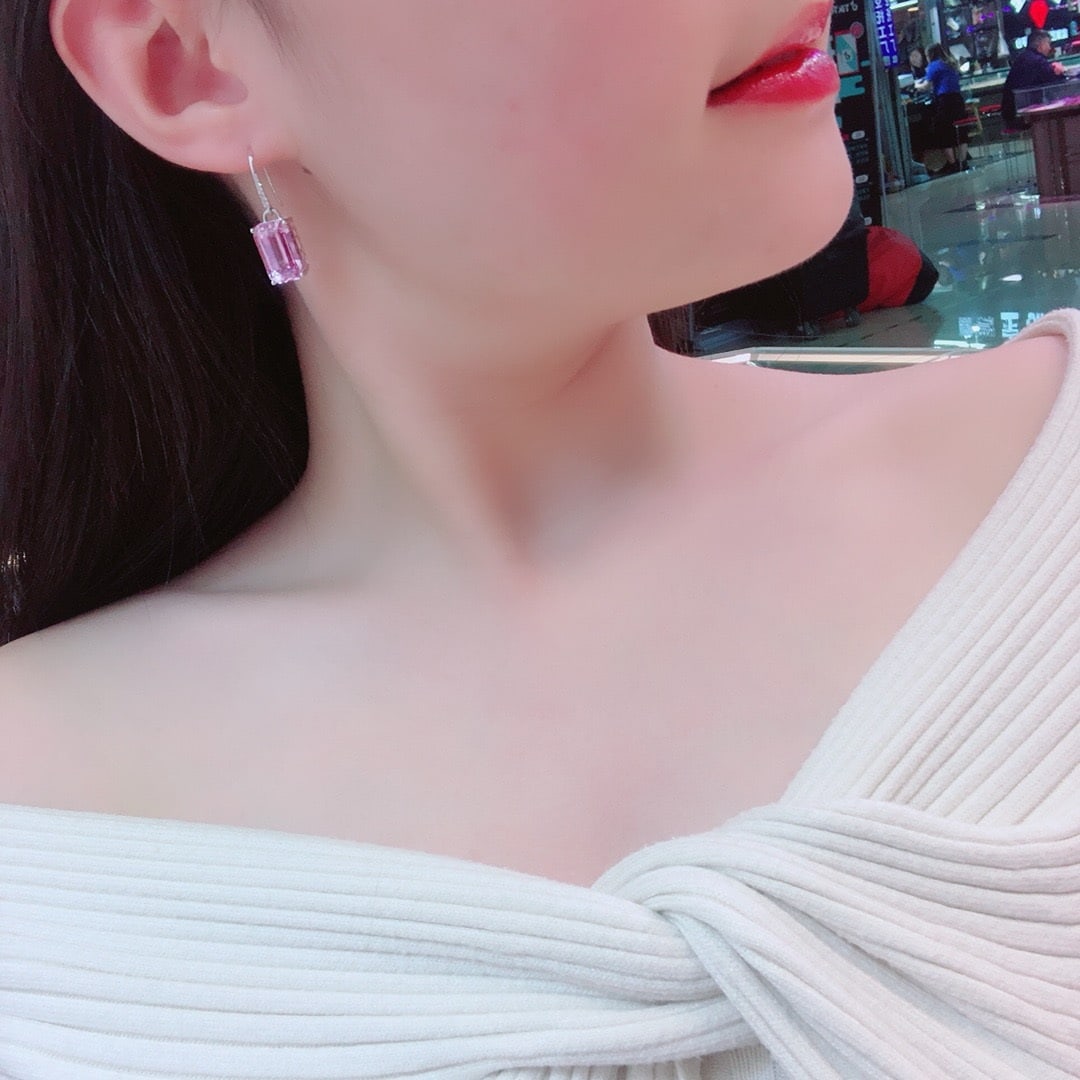 14k Gold 16.23 Ctw Natural Kunzite & Diamond Earrings - 5
