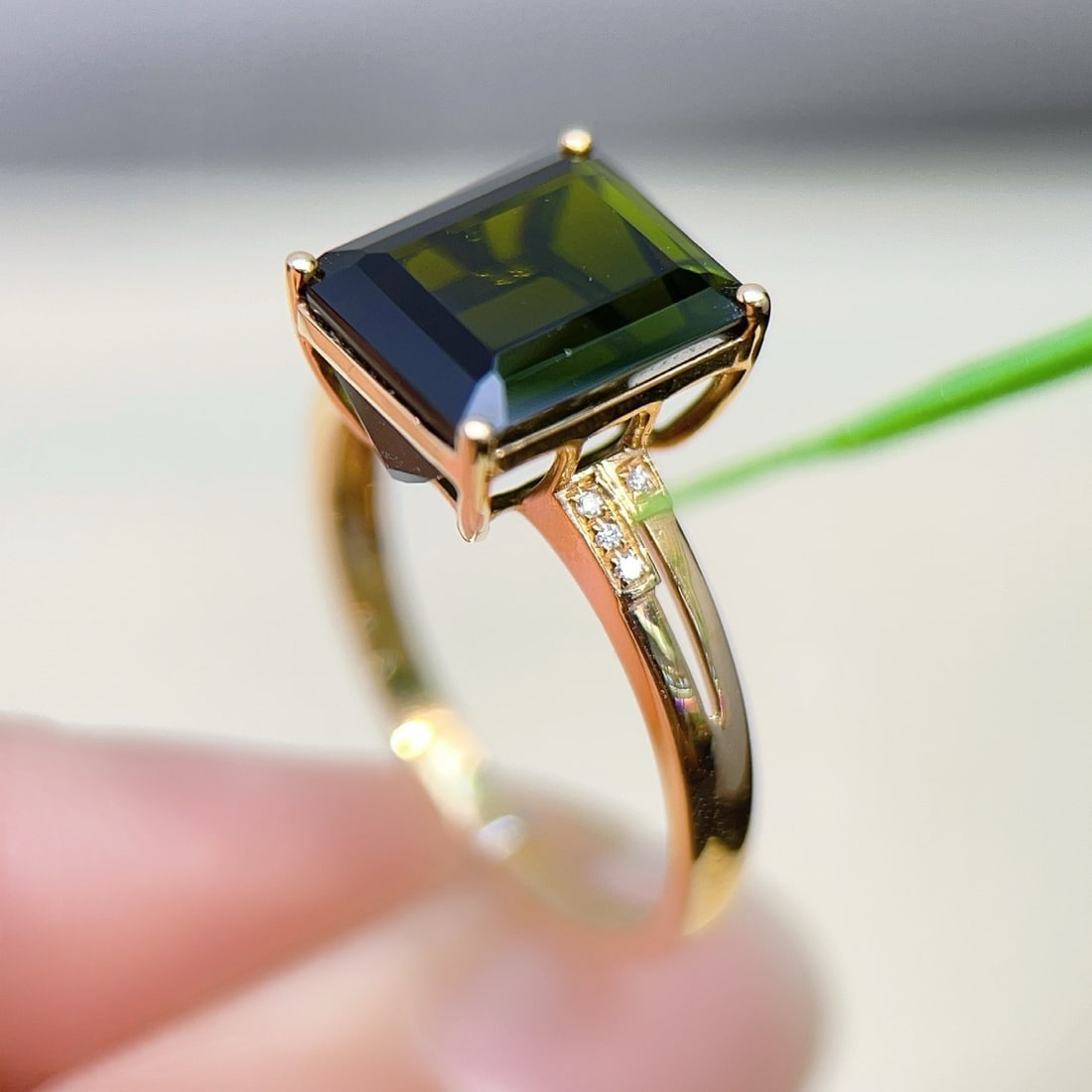 14k Gold 4.47 Ctw Natural Tourmaline & Diamond Ring - 4