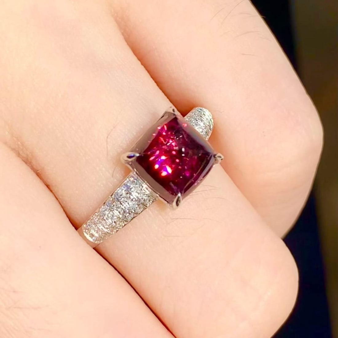 14k Gold 2.05 Ct Natural Tourmaline & Diamond Ring - 4