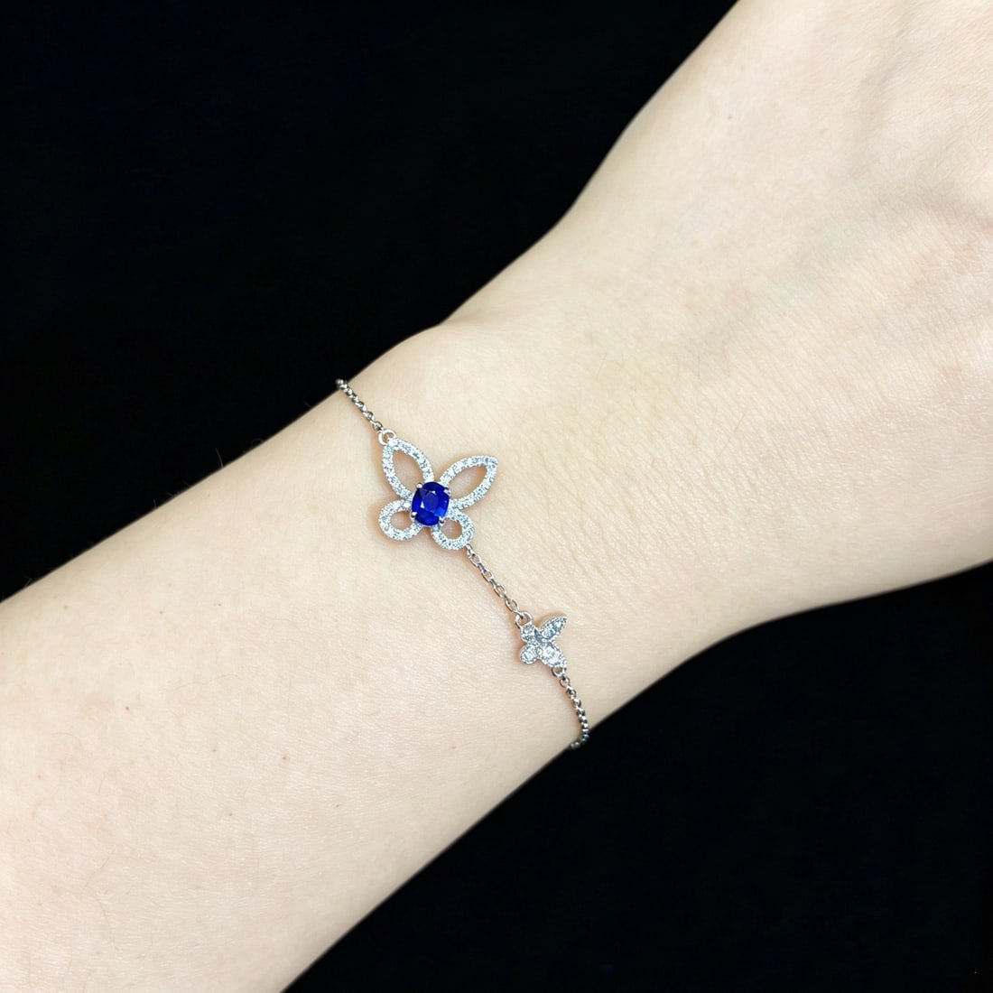 14k Gold 0.71 Ctw Natural Sapphire & Diamond Bracelet - 3