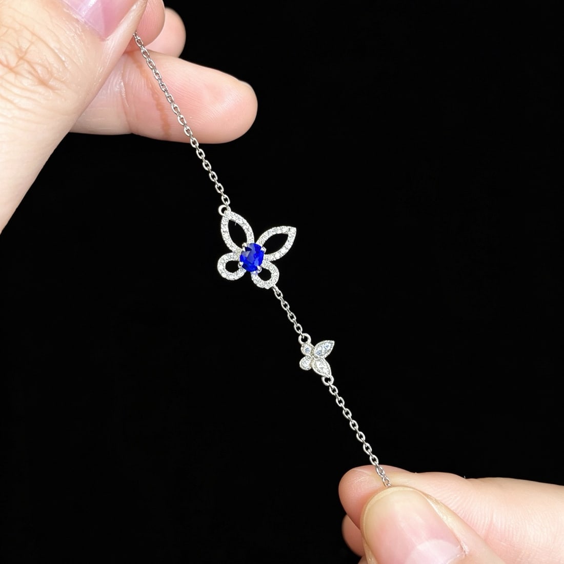 14k Gold 0.71 Ctw Natural Sapphire & Diamond Bracelet - 5