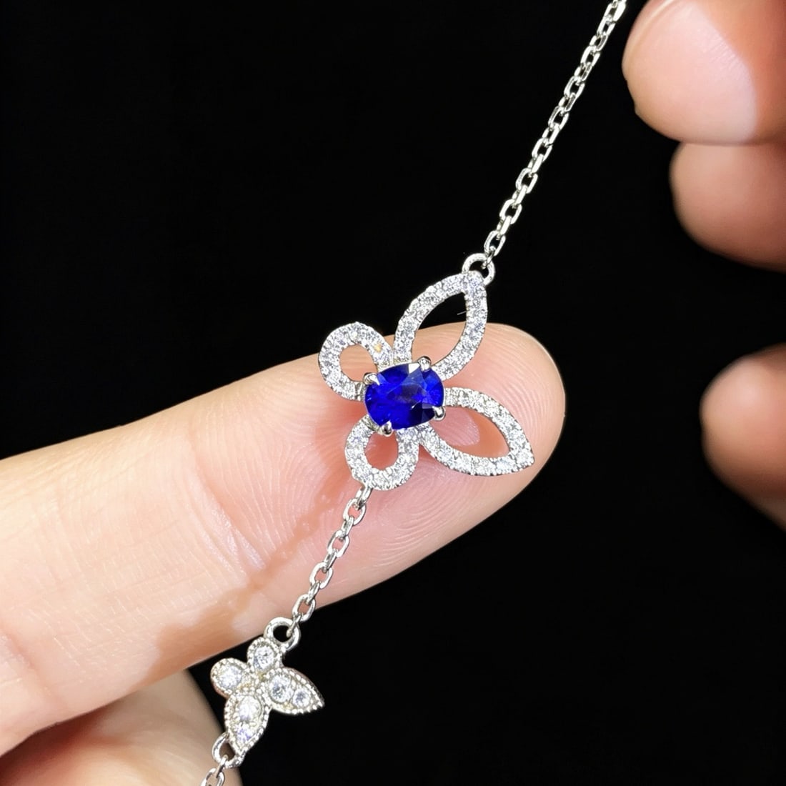 14k Gold 0.71 Ctw Natural Sapphire & Diamond Bracelet - 6