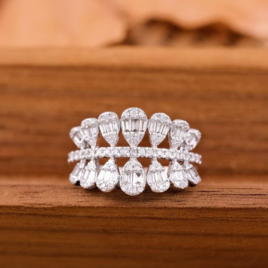 14k Gold 0.62 Ct Natural H Diamond Ring - 2
