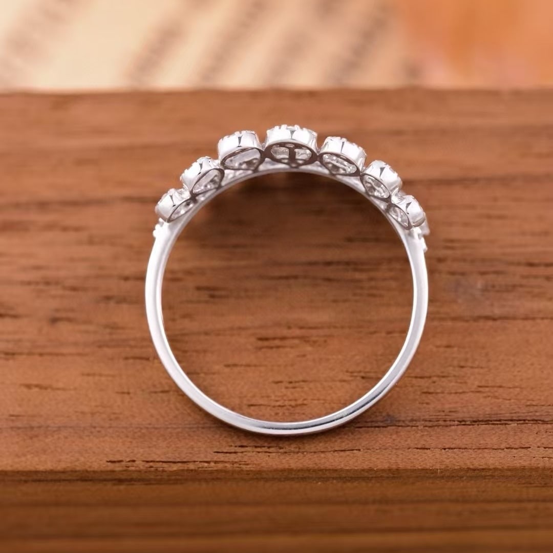 14k Gold 0.62 Ct Natural H Diamond Ring - 3